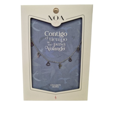 COLGANTE ACERO PLATEADO - CONTIGO EL TIEMPO