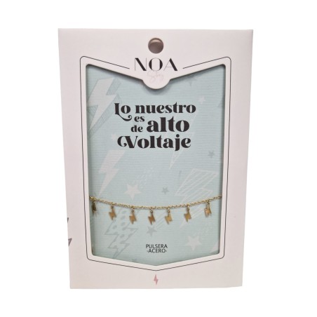 PULSERA ACERO DORADO - LO NUESTRO ES DE ALTO