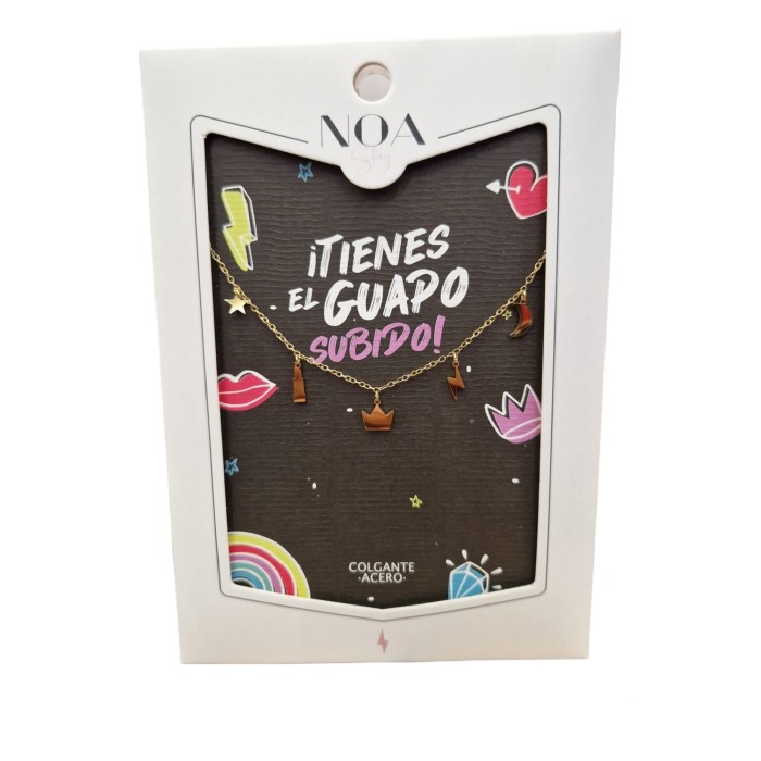 COLGANTE ACERO DORADO - TIENES EL GUAPO SUBIDO