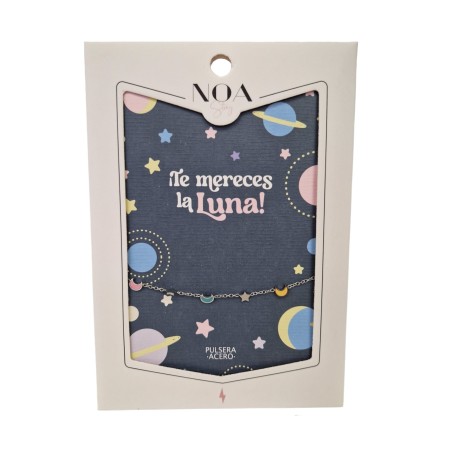PULSERA ACERO PLATA - TE MERECES LA LUNA