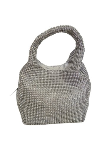 BOLSO BOMBONERA BRILLO PLATEADO