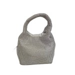 BOLSO BOMBONERA BRILLO PLATEADO