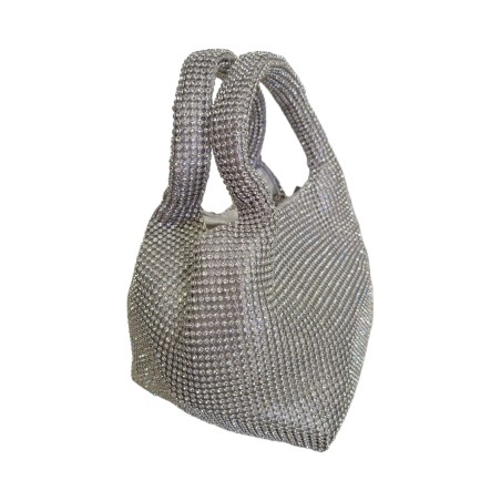 BOLSO BOMBONERA BRILLO PLATEADO