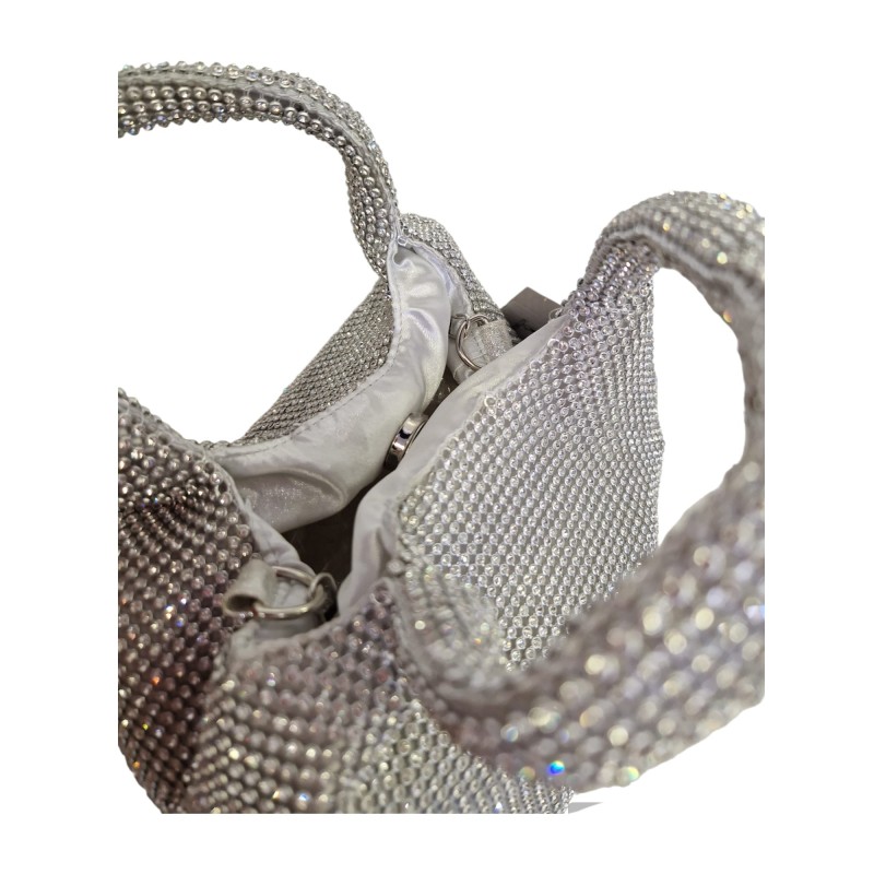 BOLSO BOMBONERA BRILLO PLATEADO