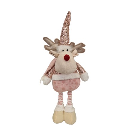 MUÑECO NAVIDAD RENO ROSA