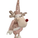 MUÑECO NAVIDAD RENO ROSA