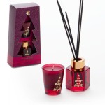 PACK MIKADO Y VELA VIDRIO MERRY CHRISTMAS