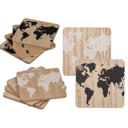 POSAVASOS DE MADERA MAPAMUNDI
