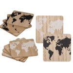 POSAVASOS DE MADERA MAPAMUNDI