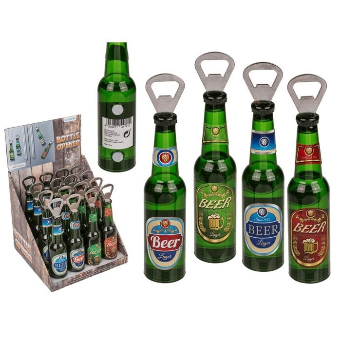 ABREBOTELLAS DE METAL CON IMAN CERVEZA