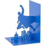 SUJETA LIBROS SUPERHERO AZUL