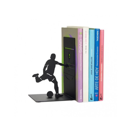 SUJETA LIBROS GOAL KICK NEGRO METAL