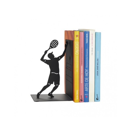 SUJETA LIBROS MATCH POINT NEGRO METAL