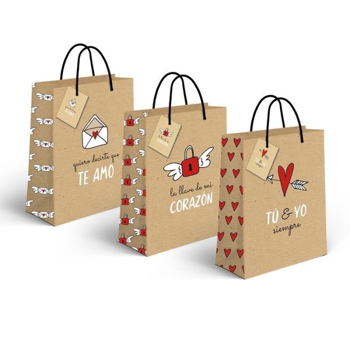 BOLSA PAPEL L CRAFT AMOR 3M