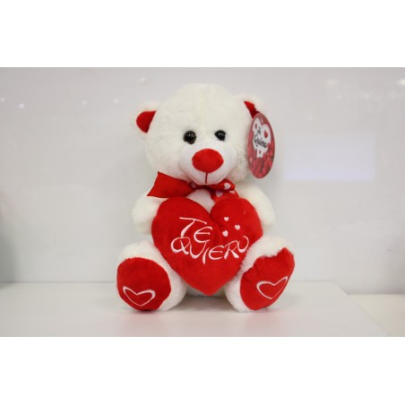 OSO PELUCHE LAZO ROJO 30CM