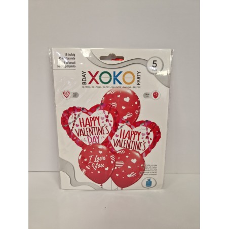 SET DE GLOBOS CORAZONES SAN VALENTIN