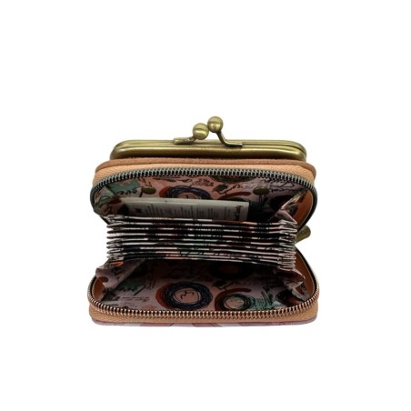 MONEDERO TARJETERO CLIP - FLORAL