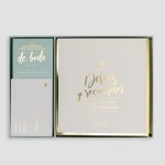 CAJA CON TARJETAS PARA FIRMAS DE BODAS DESEOS Y