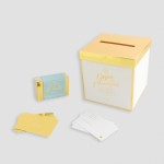 CAJA CON TARJETAS PARA FIRMAS DE BODAS DESEOS Y