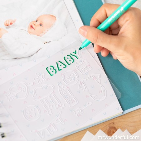 KIT SCRAPBOOKING PARA ALBUM DE BAUTIZO AZUL