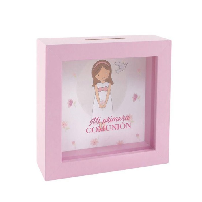 HUCHA DE MADERA COMUNION NIÑA