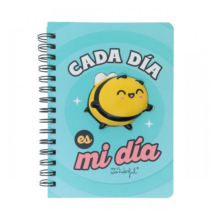 LIBRETA A5 CON SQUISHY ABEJA - CADA DÍA ES MI DÍA
