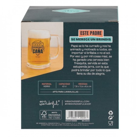 JARRA DE CERVEZA - PAPÁ, TÚ SÍ QUE ERES LA CAÑA
