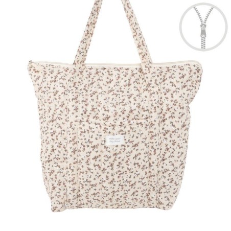 BOLSO ALGODON CON CREMALLERA FLORES 