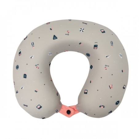 COJÍN DE VIAJE CON ANTIFAZ GRIS - FLYING TO MY DRE