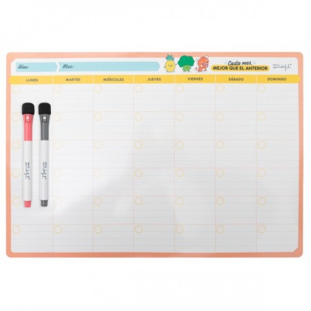 PLANIFICADOR MENSUAL DE PIZARRA BLANCA MAGNÉTICO -