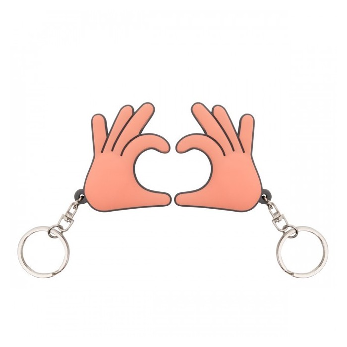 SET DE 2 LLAVEROS - MANOS EN FORMA DE CORAZÓN