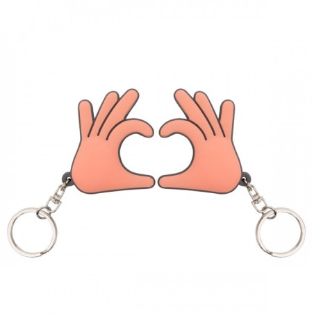 SET DE 2 LLAVEROS - MANOS EN FORMA DE CORAZÓN