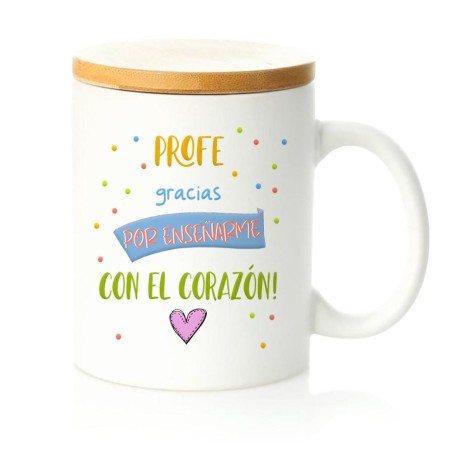 TAZA TAPA BAMBÚ - PROFE GRACIAS