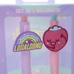SET BOLIGRAFOS FRESA Y ARCOIRIS