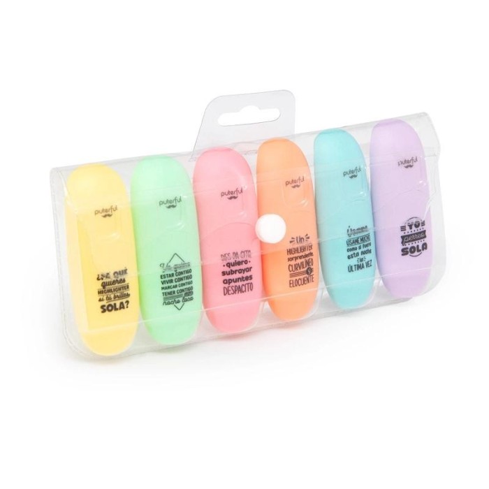 SET 6 MARCADORES MINI - TONOS PASTEL